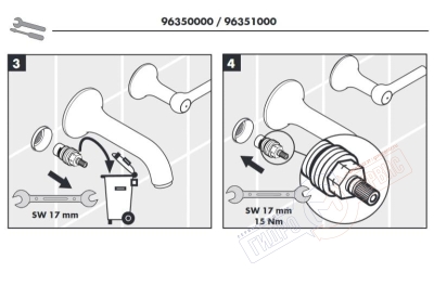 Кран-букса 1/2 - 90гр горячей воды керамическая смесителя Axor \ Hansgrohe