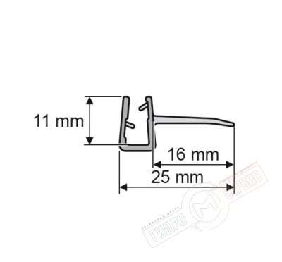 Силиконовый 5мм боковой уплотнитель двери душевой кабины Huppe