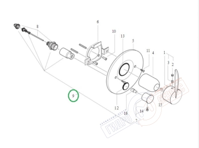 AXOR Starck Механизм переключения душ-кран встренного смесителя Хансгрое 13971000