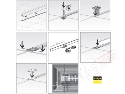 Комплект 686 Дизайн вставка душевого лотка VIEGA Advantix Vario, не полированный