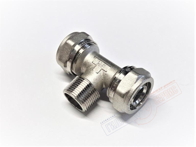 Тройник НР 26x3\4x26*3,0мм обжимной для металлопластиковой трубы 26*3,0мм PROFIT MPS GH GH109N260526