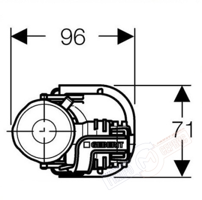 Впускной клапан 1\2" Impuls360 Geberit бачка унитаза, нижний Впускной клапан 1\2" Impuls360 Geberit бачка унитаза, нижний