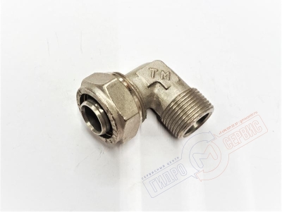 Обжимной уголок 26х3\4 НР (ник.) для металлопластиковой трубы PROFIT GH