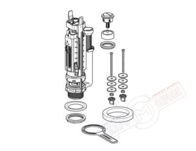 Клапан двойного слива Geberit 290 унитаза, в сборе с кнопкой хром Клапан двойного слива Geberit 290 унитаза, в сборе с кнопкой хром