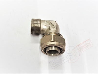 Обжимной уголок 26х3\4 НР (ник.) для металлопластиковой трубы PROFIT GH