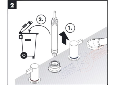 Механизм переключения душ-кран встренного набортного смесителя Хансгрое