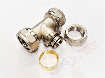 Тройник 32x32x32мм равнопроходной (ник.) PROFIT GH