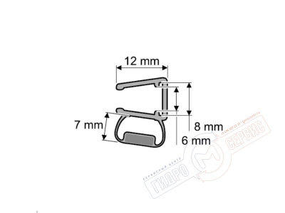 6-8мм Магнитный уплотнитель 069 примыкающей створки душевой кабины Hueppe