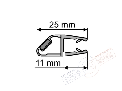 6мм Уплотнитель 032 магнитный Правосторонний двери душевой кабины Huppe