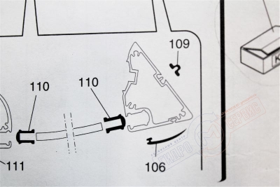 PLUVIA 130 Уплотнитель двери вертикальный внутренний L=2050 4R27078999 Альбатрос