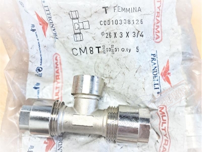 Тройник металлопласта CM8 ВР 26Х3-3/4-26Х3 103.08.12.6 PRANDELLI