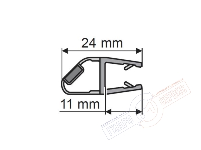 8мм Уплотнитель 035 магнитный Правой двери душевой кабины Huppe