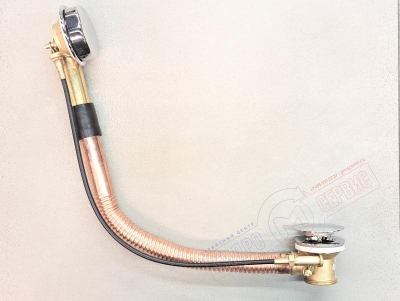 Латунный Слив-перелив хром 0,6м для ванны Aqualux