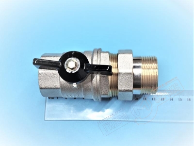 Кран шаровый 1" 1/4 B-H с накидной гайкой короткая ручка 818g, GH - нзкз