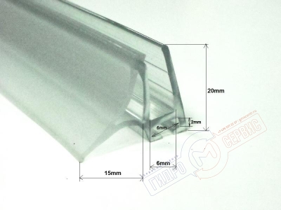 Силиконовый 6мм уплотнитель двери Идеал Стандард DE LUXE Q душевой кабины, Германия