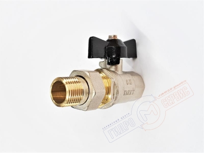 Кран шаровый 1/2 B-H с накидной гайкой короткая рукоядка 210g, GH  - нзкз