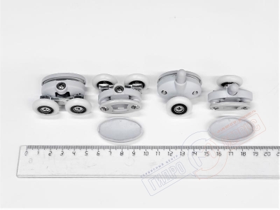 Набор двойных роликов 23мм двери душевой кабины Аквалюкс / Хубер / Медея и др.