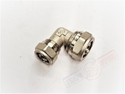 Уголок 16*20мм (ник.) обжимной редукционный  для металлопластиковой трубы PROFIT GH