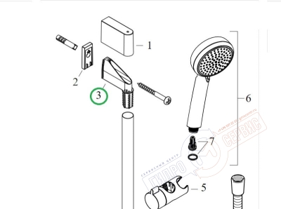 Хансгрое угловой кронштейн крепления стойки душевой