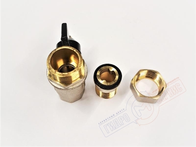 Кран шаровый 1/2 B-H с накидной гайкой короткая рукоядка 210g, GH  - нзкз