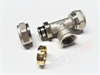 Тройник ВР 26x3\4x26 ник. обжимной металлопласт PROFIT GH