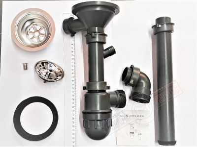 Слив в комплекте с сифоном для кухонной раковины