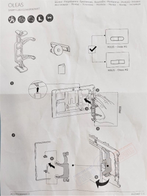 Комплект для преобразования кнопки инсталяции OLEAS SMARTFLUSH