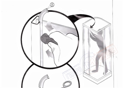 Силиконовый уплотнитель двери душевой кабины Teuco 181