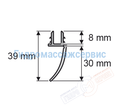 Силиконовый уплотнитель сигмента душевой кабины Huppe Силиконовый уплотнитель сигмента душевой кабины Huppe