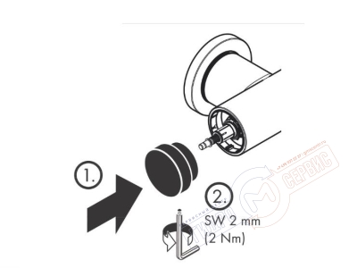 Finoris Ручка механизма переключения душ-кран смесителя Хансгрое