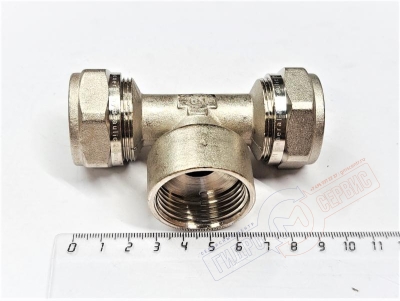 Тройник ВР 26x1"x26 (ник.) цанговый металлопласт PROFIT GH