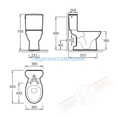 Напольный унитаз Jacob Delafon New Patio UJD102-00