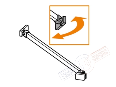 Угловой кронштейн 500мм хром стабилизационный Huppe душевой панели
