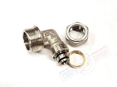 Обжимной уголок 16х3\4 НР (ник.) для металопластиковой трубы PROFIT GH