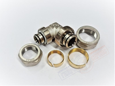 Уголок 26*32 (ник.) обжимной редукционный  для металлопластиковой трубы PROFIT GH