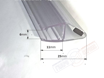 6мм, Магнитный уплотнитель двери Идеал Стандард душевой кабины EASY A/DE LUXE A , комплект 2шт
