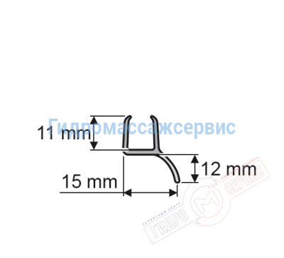 6мм Уплотнитель 014 двери душевой кабины Huppe (Хюпе)
