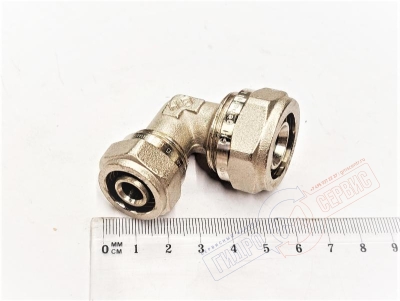 Уголок 16*20мм (ник.) обжимной редукционный  для металлопластиковой трубы PROFIT GH