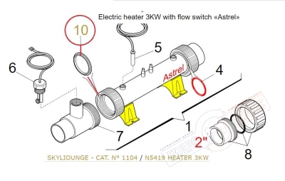 Уплотнение гайки электронагревателя бассейна Jacuzzi