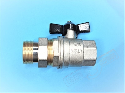 Кран шаровый 1" 1/4 B-H с накидной гайкой короткая ручка 818g, GH - нзкз