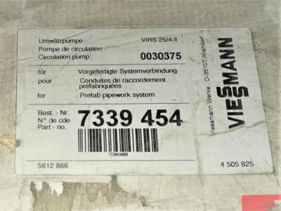 Viessmann 7339454 циркуляционный насос гидроаккумулятора, Willo VIRS25/4-1 4503919